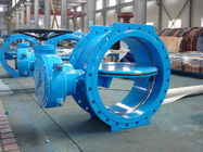 Big Size Double Flanged Butterfly Valve With Gear Box And Lever Operator