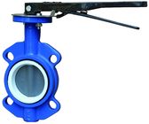 Blue Wafer Butterfly Valve 125 Lbs Rust Proof Long Working Life