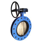 Double Flange Cast Iron Butterfly Valves With Gear Box Operator Ductile Iron Disc