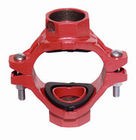 Red Ductile Iron Pipe Saddle With Two Branch High Tensile Strength